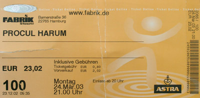 Holger's misprinted ticket