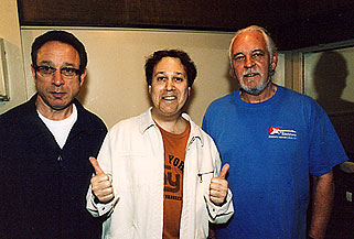 The author (centre) with Reid and Brooker