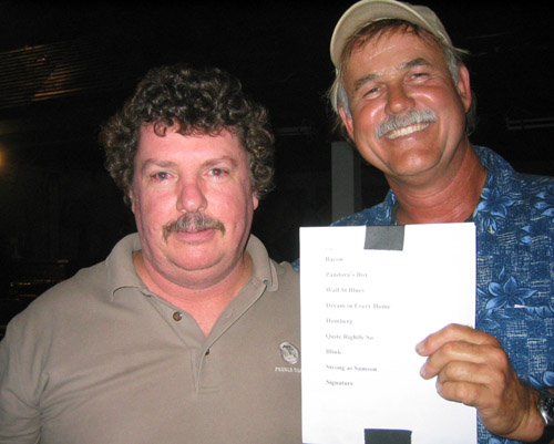 Kurt Harding with his friend Mike, and the San Diego setlist