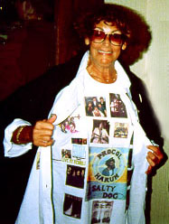 Beverly in her Procol Harum shirt, Guildford 2000
